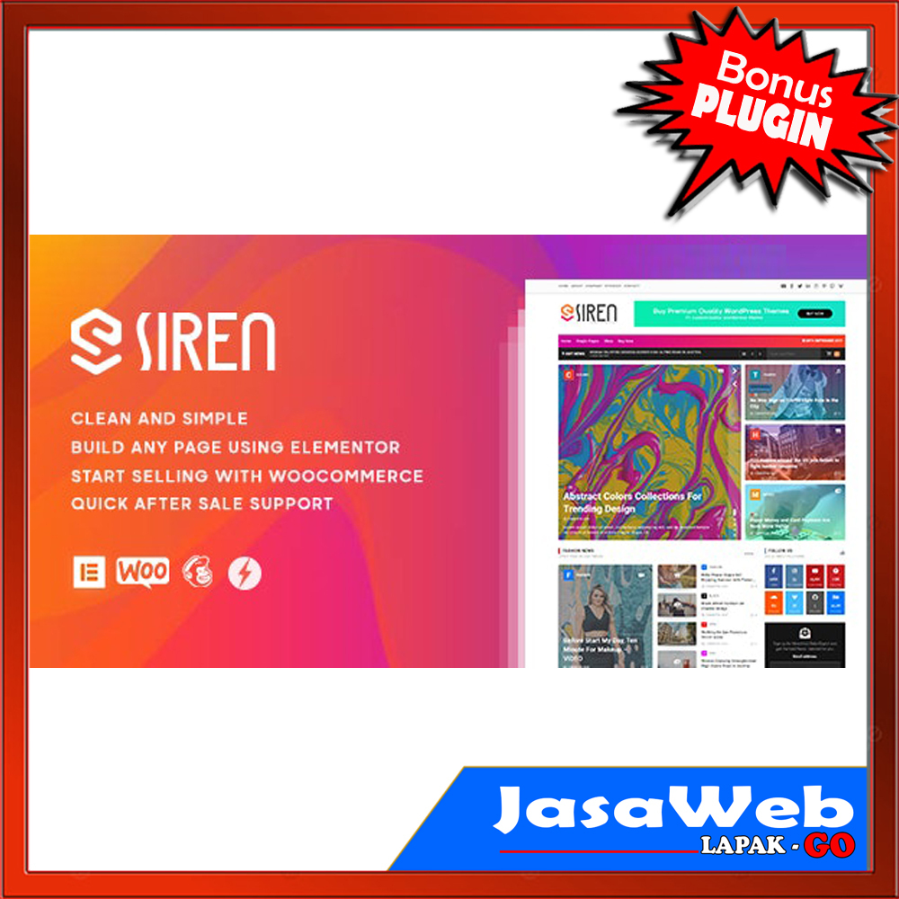 GRATIS INSTALL | Siren – News Magazine Elementor | Premium Wordpress Theme