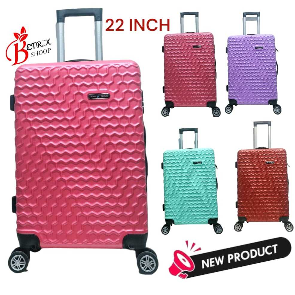 TERBARU Koper 22 Inch Koper Polo Koper sedang Koper Premium 605 4 Roda 360 Rotasi Anti Pecah Ringan