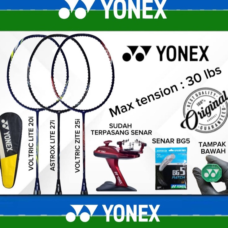 ✤Promo✤ [ ORIGINAL ] Raket Badminton Yonex Voltric Lite / Astrox Lite 20i 21i 25i 27i 35i 40i 47i 37