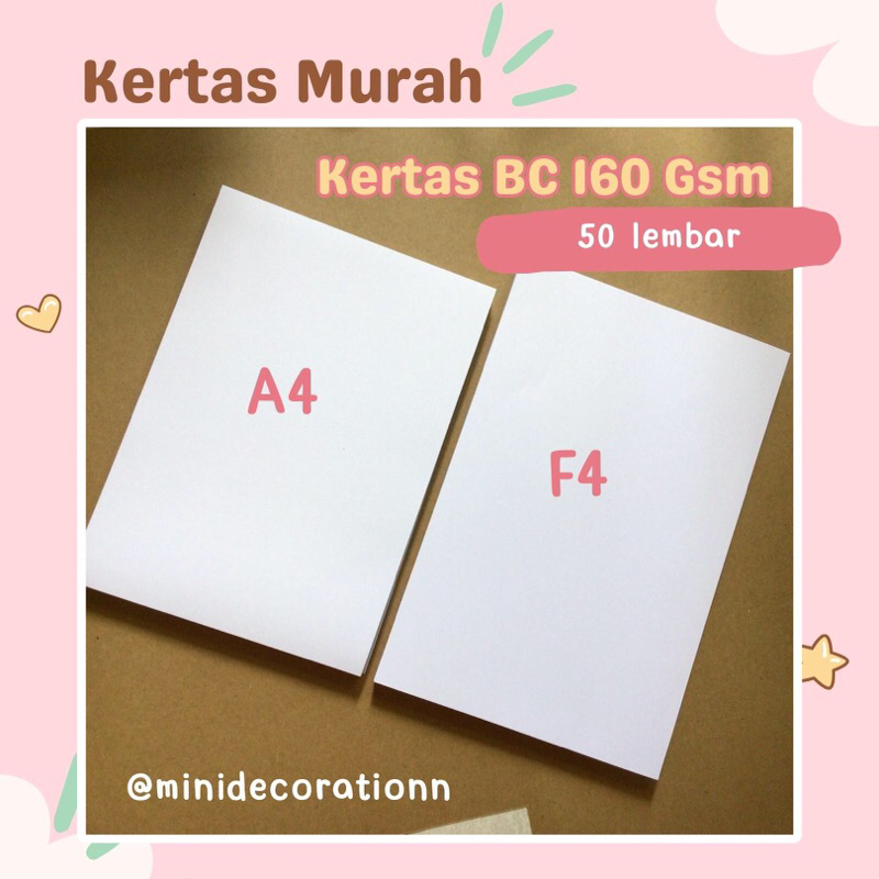 

50 LEMBAR KERTAS BRIEF CARD (BC) 160 GSM UNDANGAN