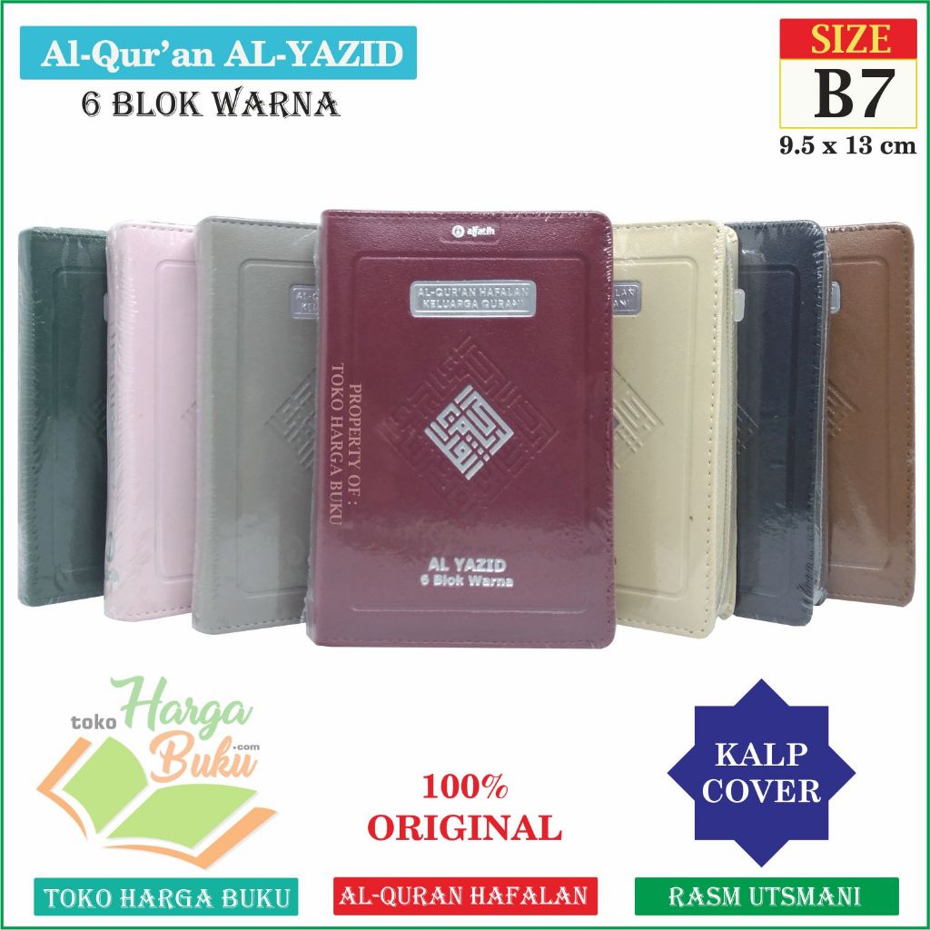 Foto Al-Quran Al-Yazid B7 Jaket 6 Blok Warna Mushaf Hafalan Rasm Utsmani Nonterjemah Kecil Resleting Penerbit Alfatih Quran