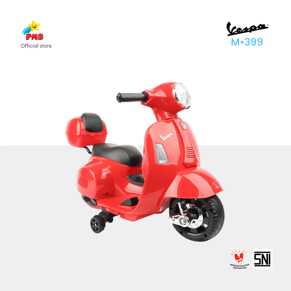 MAINAN MOTOR AKI VESPA MINI ANAK BISA MANUAL DAN GAS / MOTOR AKI MINI PMB M-399 M-788