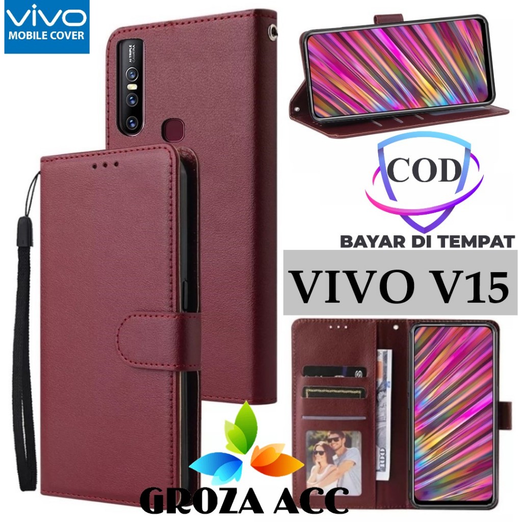Flip Case VIVO V15 Case Wallet Kulit Casing Dompet Case Wallet Leather Flip Case VIVO V15 Casing hp 