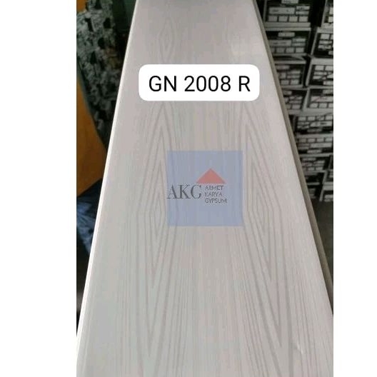 Plafon PVC motif putih kayu / Plavon PVC genius ketebalan 8mm (GN 2008)