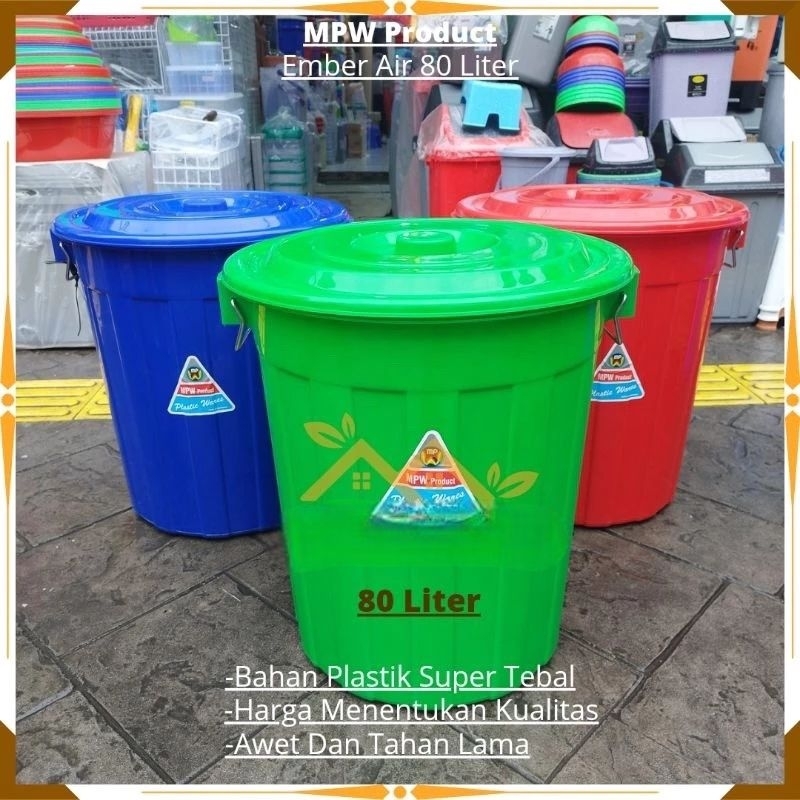 Ember 80 Liter MPW + Tutup / Ember 80 Liter Tebal / Ember 80 Liter Murah
