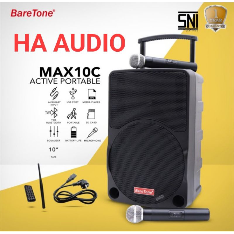 Speaker Portabel baretone max 10c Original speaker portabel bareTone 10 Inch