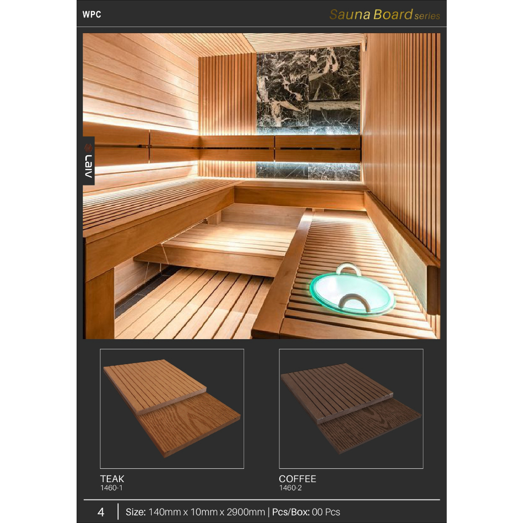 Sauna Board LAIV WPC Motif Kayu / Sauna Board Outdoor / Eksterior
