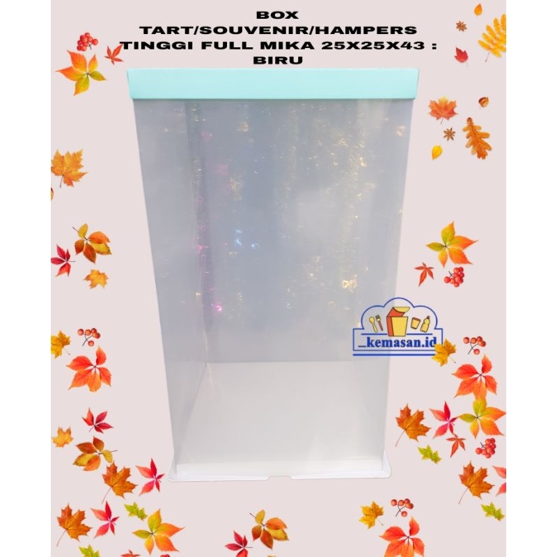 

BOX TART/SOUVENIR/HAMPERS TINGGI FULL MIKA 25X25X43 : BIRU