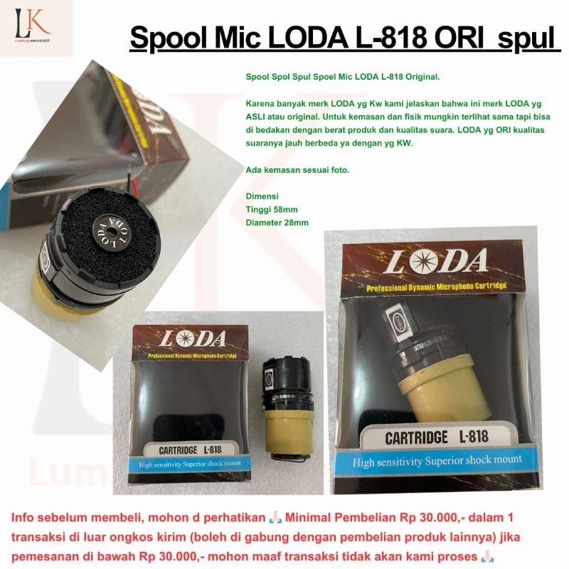 Spool Mic LODA L-818 ORI  spul spol