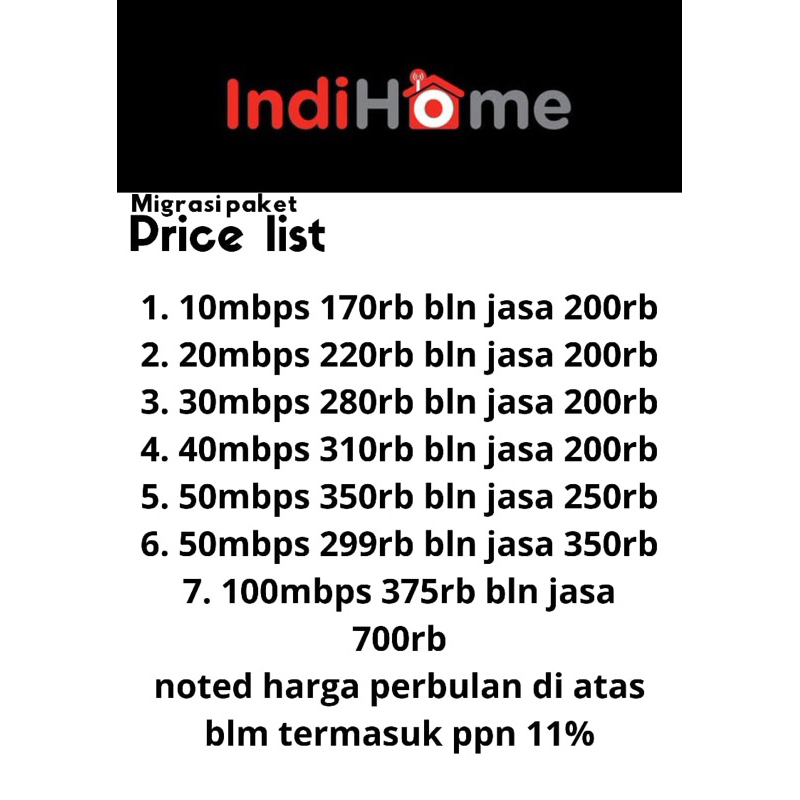 Jasa Migrasi Paket Indihome 1P Termurah Resmi
