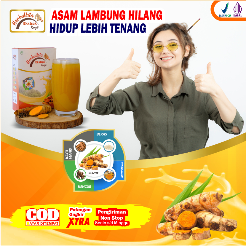 

Herbal Herbalista Ekstrak Kunyit 5x Lebih Efektif Sembuhkan Asam Lambung , Maag dan Gerd