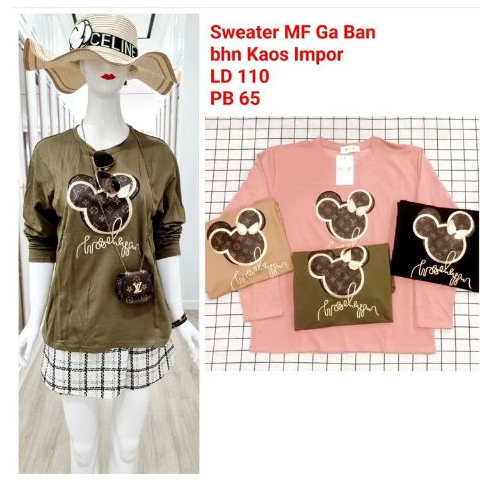 Kaos Import Wanita MIKI Lengan Panjang / Sweater import
