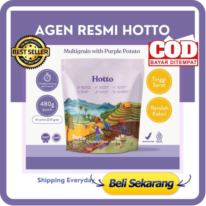 

HOTTO PURTO - HOTTOPURTO MULTIGRAIN 1 POUCH ISI 16 SACHET HOTO PURTO HOTTOPURTO MINUMAN KAYA SERAT DAN RENDAH KALORI