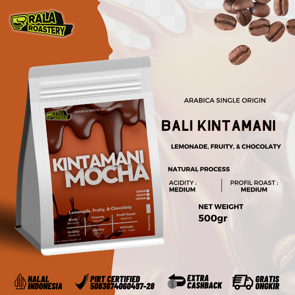 

Kopi Arabika BALI KINTAMANI | Biji Kopi Single Origin Arabica 500gr