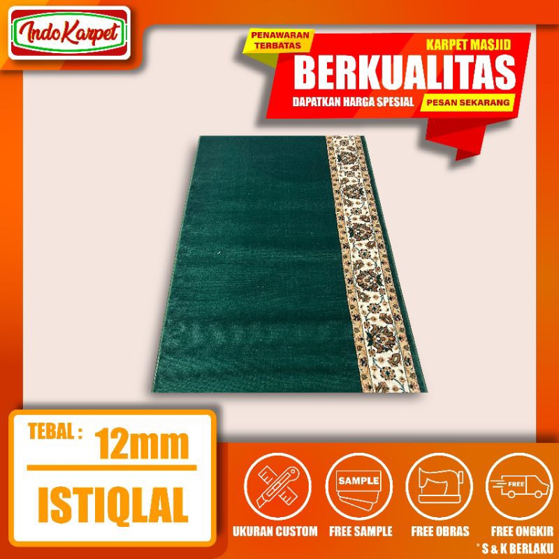 Karpet Masjid Tebal 12mm Istiqlal Meteran / Karpet Sajadah / Karpet Mushola