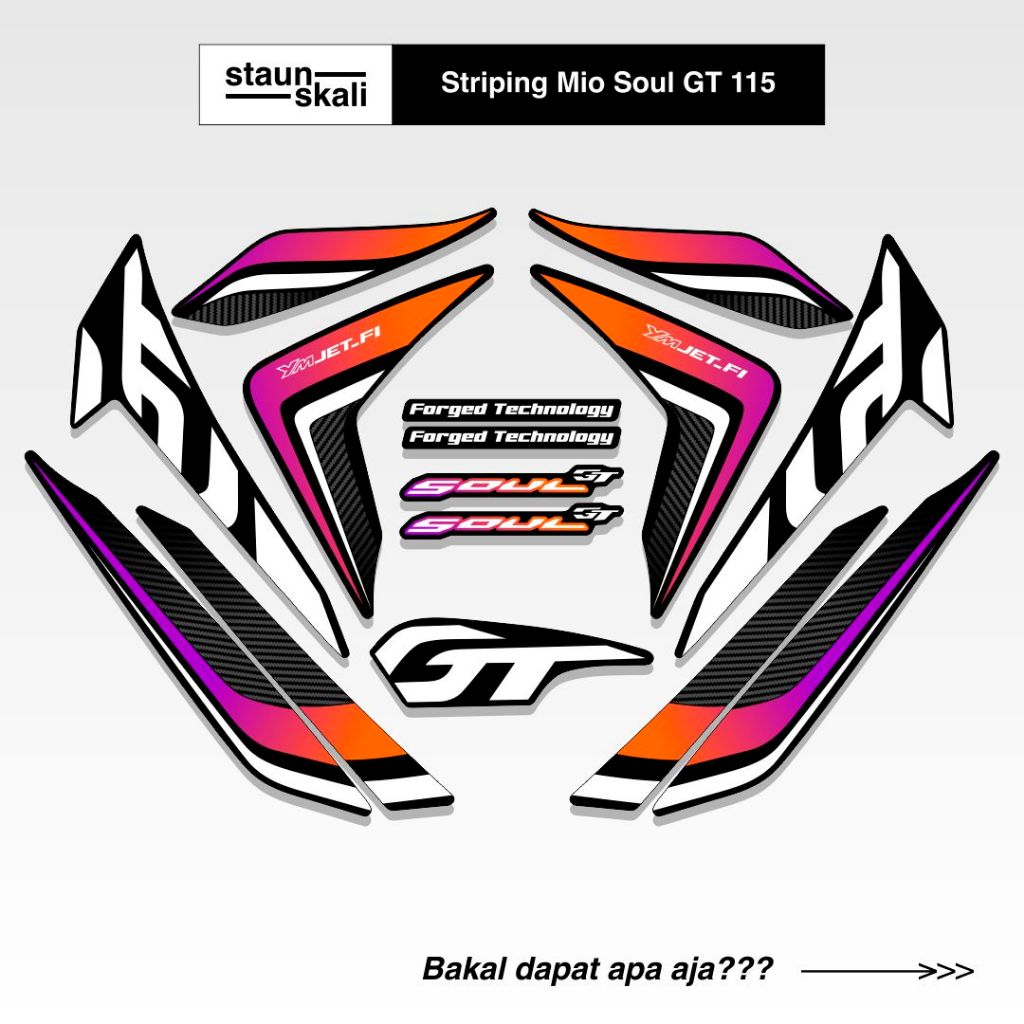 Striping Mio Soul GT 115 Variasi (2) Original Ori Api Hotwheels Medusa Body Set 2012 2013 2014 2015 