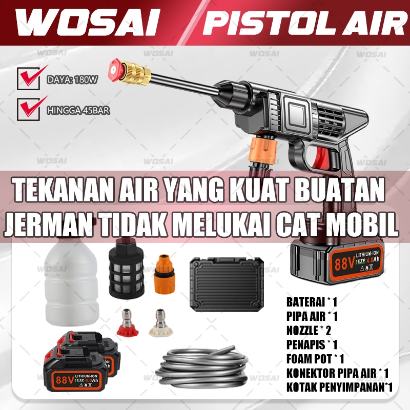 WOSAL 24V Alat Cuci Mobil Cordless Pencuci Motor Cuci Motor Alat Cuci Motor Semprotan Jet Cleaner Me