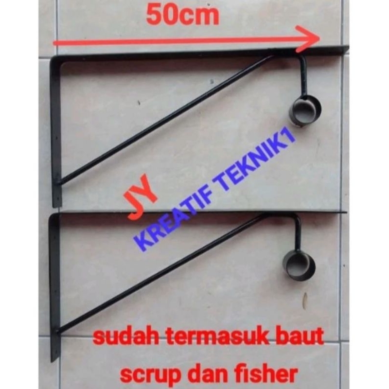 rak siku besi bracket gantungan baju tempel dinding jemuran baju tiang jemuran baju tempel di ding