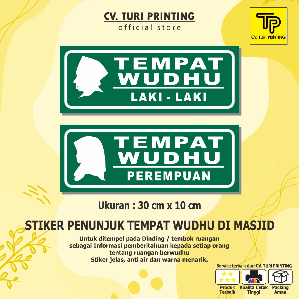 

COD STIKER TEMPAT WUDHU PRIA & WUDHU WANITA