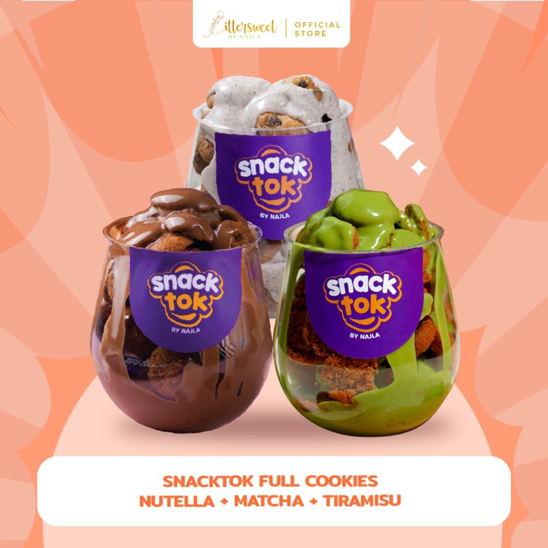 

Bittersweet by Najla - isi 3 pcs Full Cookies (Nutella, Tiramisu, Matcha)