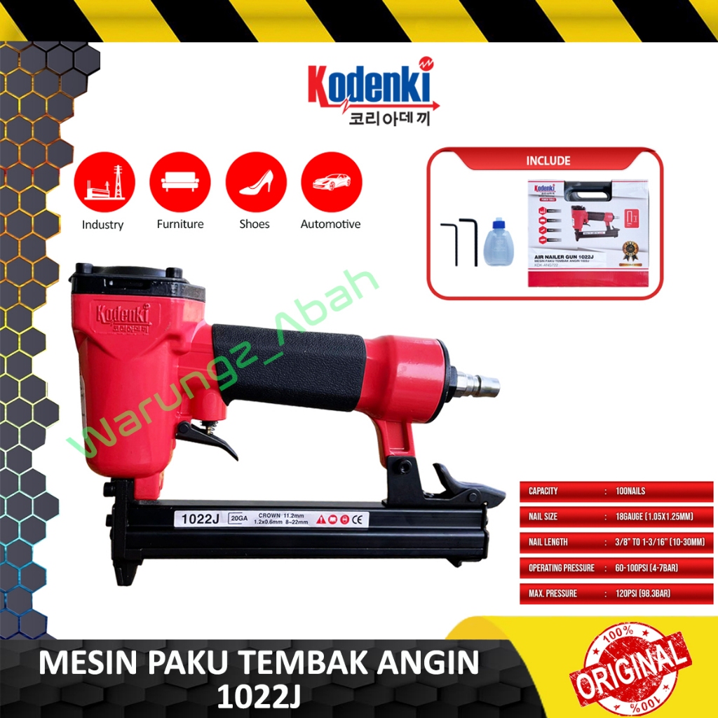 

ALAT MESIN STAPLER STAPLES SETEPLES STEPLES PAKU TEMBAK ANGIN AIR STAPLER NAILER NAIL GUN KODENKI 1022J UNTUK KAIN KULIT JOK SOFA KAYU FURNITUR FURNITURE MEBEL MEUBEL ROTAN PAPAN KAYU KARPET ISI ULANG REFIL 1006J 1008J 1010J 1013J 1016J MURAH KUAT