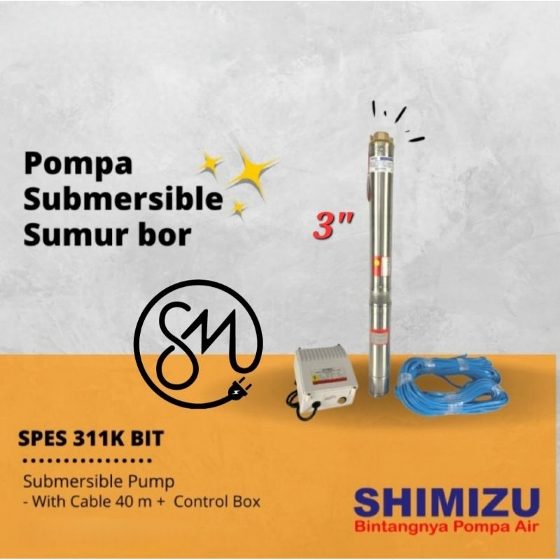 Pompa Air Celup Shimizu SPES-311K BIT Sumur Dalam Sumersible pump Eco