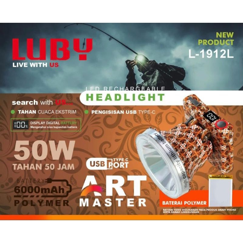 Senter Kepala Luby 50 Watt L 1912 Waterproof / Luby L1912