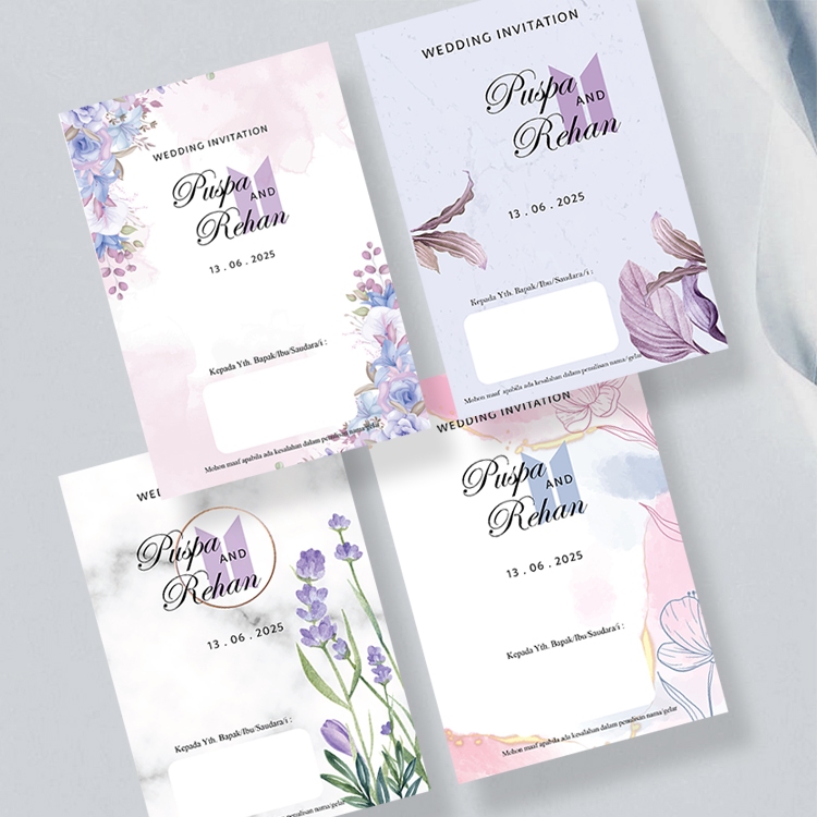 undangan pernikahan tema bts undangan nikah rustic bts army lipat dua