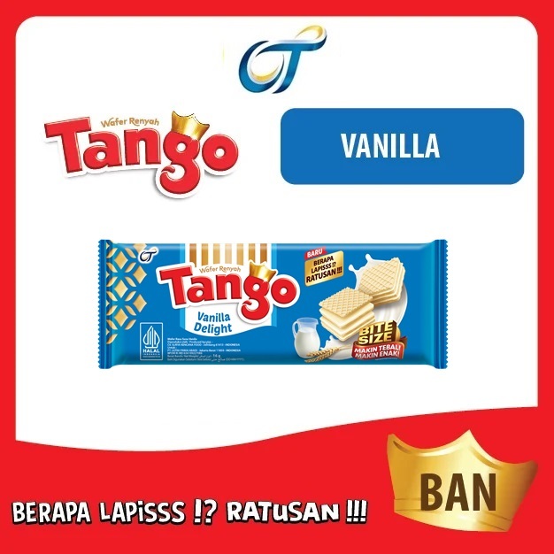 

wafer Tanggo Vanilla 39gr ( 1Ban isi 10Pcs )