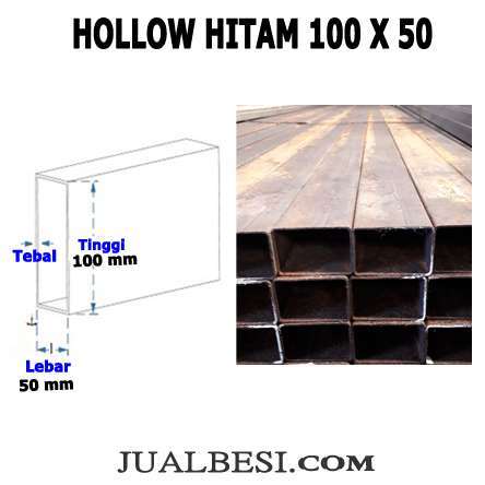 Besi Hollow 50 mm x 100 mm tebal 2.0 mm