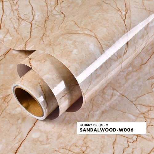 Wall Stiker Dapur Motif Sandalwood Anti Minyak Wallpaper Dapur Tahan Panas Stiker Dapur Anti Air