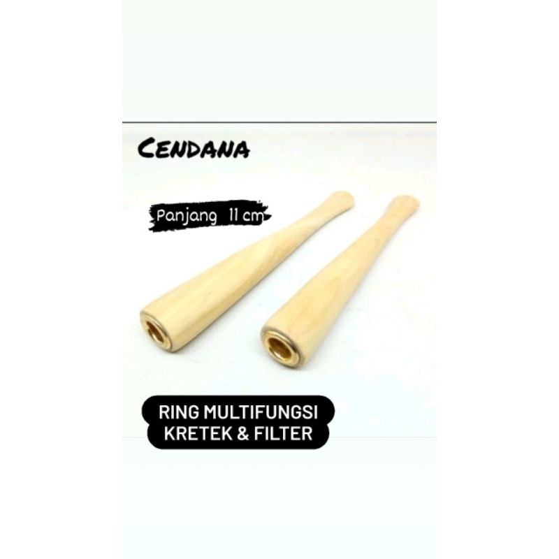 once pipa bulat pipo rokok kayu Cendana bukan gading panjang 11 cm