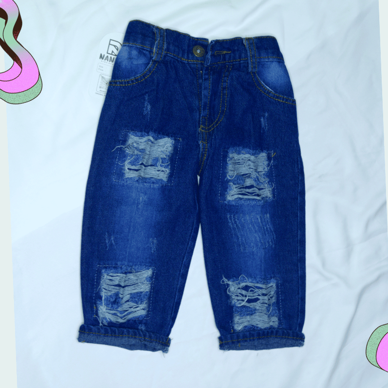 celana jeans sobek anak perempuan / ASH RIPPED JEANS Image 3