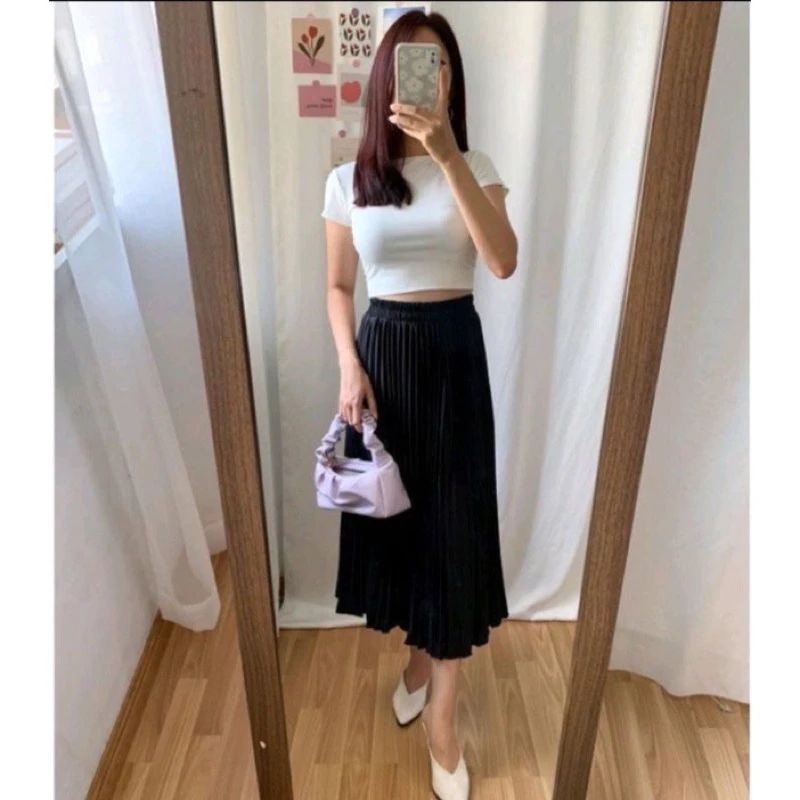 RB1 Rok bludru plisket velvet rok mayung Premium rok beludru 7/8/Rok midi bludru/Rok beludru