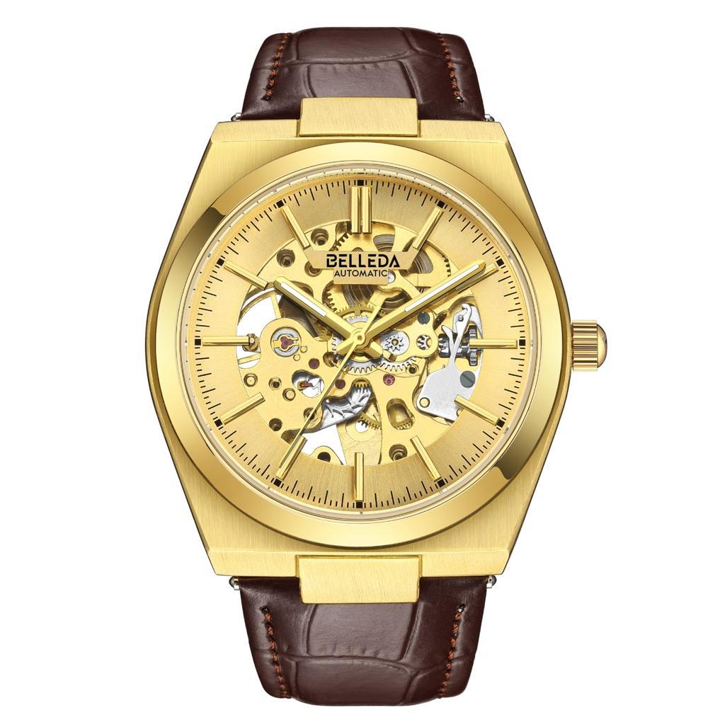 Jam Tangan Pria BELLEDA OLEX kulit Otomatis Mekanik