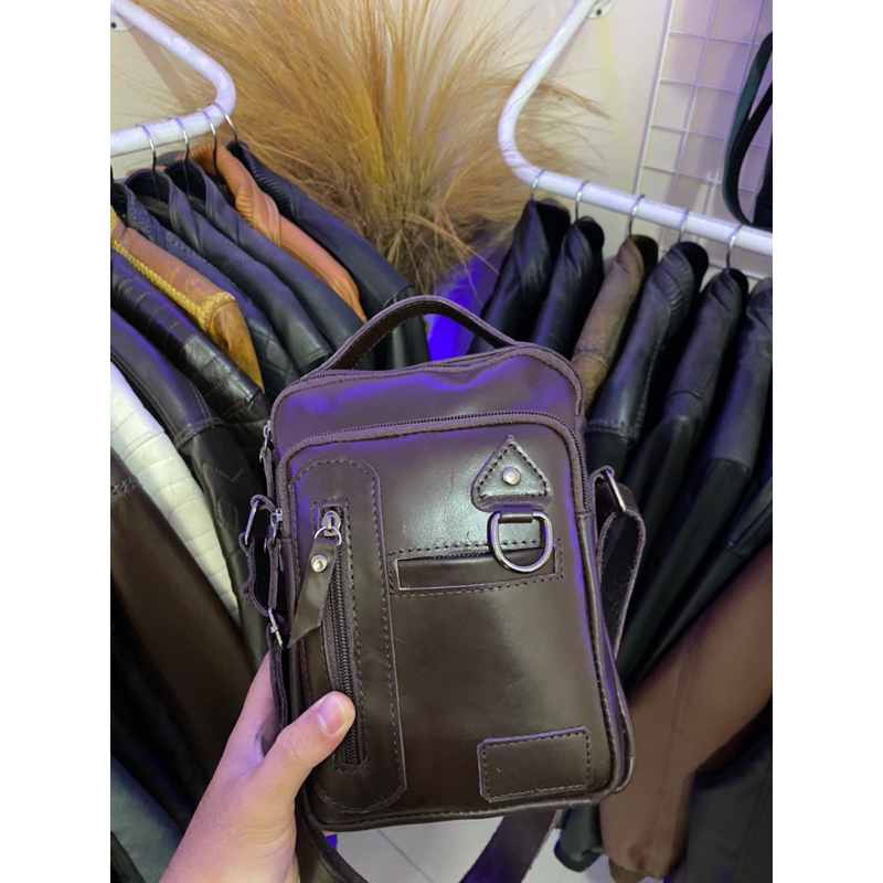 TAS SELEMPANG KULIT ASLI PULL UP ORIGINAL GARUT