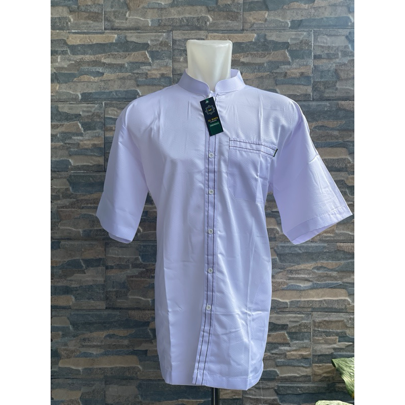 Big size koko sultan embos pria lengan pendek baju koko al wafa excellent