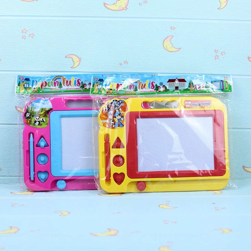 Papan Tulis Magnet Mainan Edukasi Anak Murah Lengkap Satu Set Alat Tulis Menulis Menggambar Perlengk