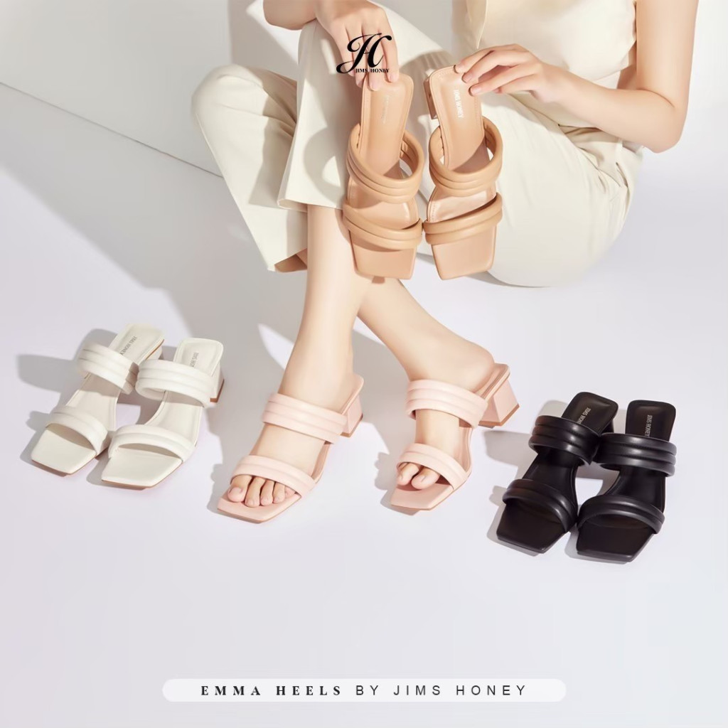 EMMA HEELS JIMSHONEY || sendal wanita kulit jimshoney sendal hak slip