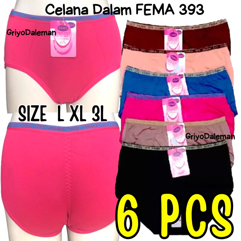 6 PCS CD Celana Dalam Wanita Dewasa Fema 393