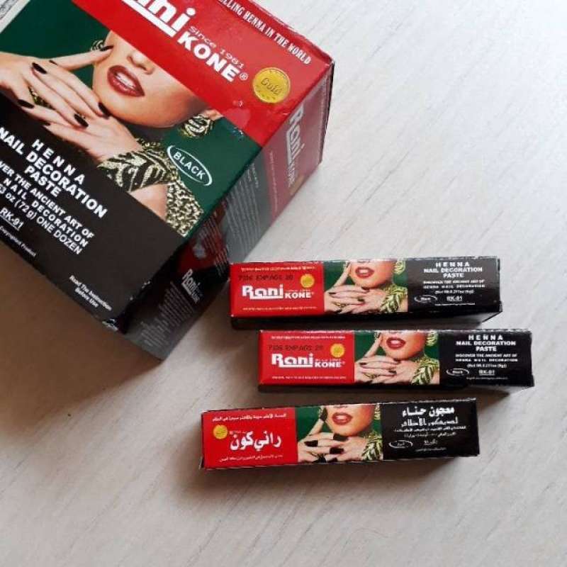 Henna Kutek Kuku Rani Kone {RK 91} Warna Hitam Pacar Kuku Nail Herbal Multifungsi Aman Dipakai Halal