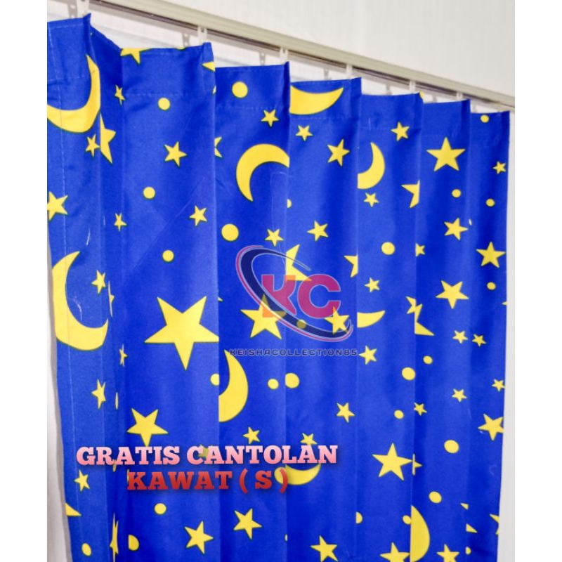 GORDEN / KORDEN PLISKET HORDENG BULAN BINTANG GORDYN KATUN GORDENG MINIMALIS TIRAI JENDELA PINTU KAM