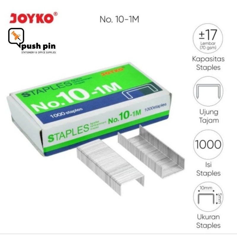 

Joyko Staples Isi Stapler Refill Stapler No. 10 1 Box 1000 Pcs