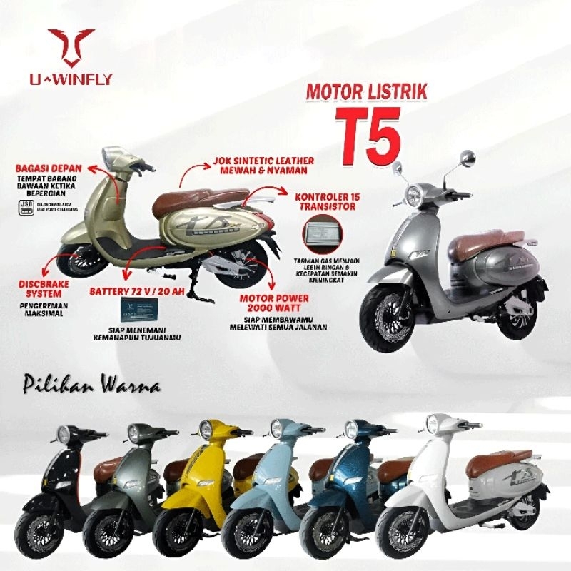 motor listrik model vespa T5