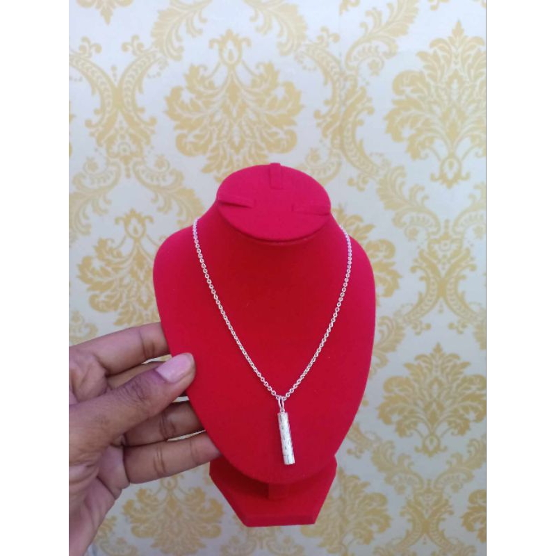 kalung perak bambu cewek/cowok