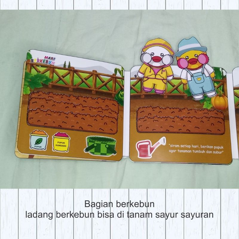 BEBEK VIRAL BERKEBUN MAINAN ANAK BONGKAR PASANG BUSY BOOK BONEKA KERTAS POPULER