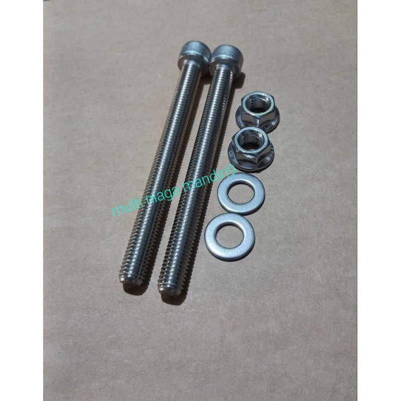 ( 1set 2pcs ) baut pangkon mesin honda gl, gl 100, tiger, tirev, tilas bagian kunci 14 panjang 11cm 