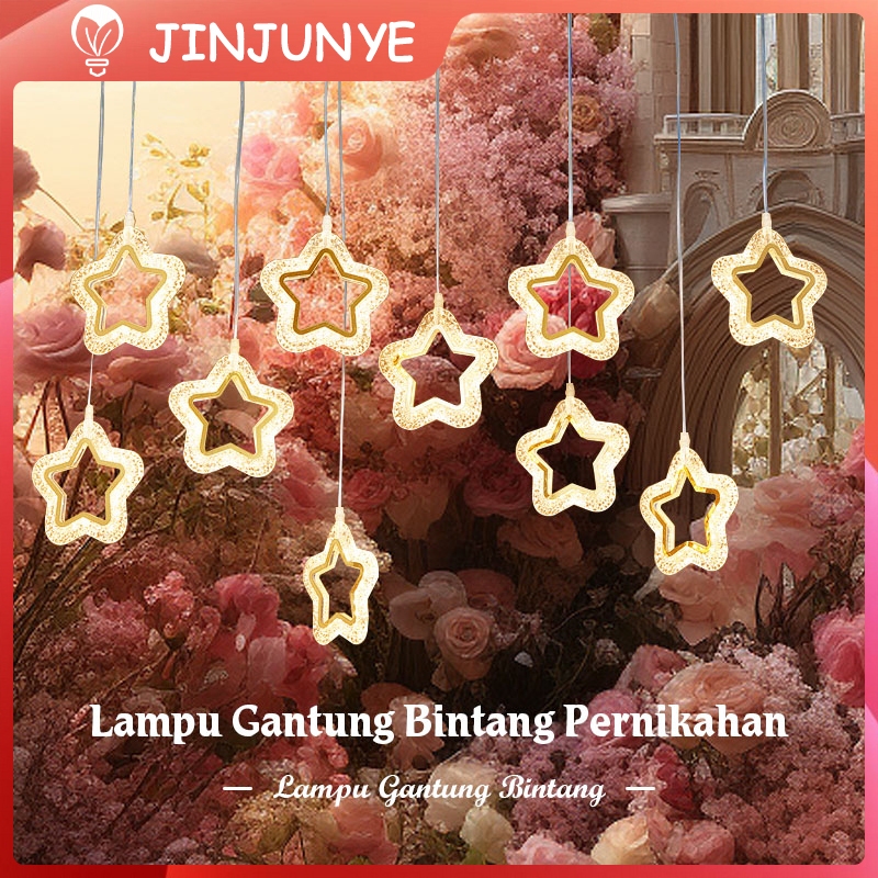 Lampu Hias Gantung Pernikahan Lampu Gantung Dekorasi Pernikahan Bintang Cahaya Hangat (1 set isi 5 p