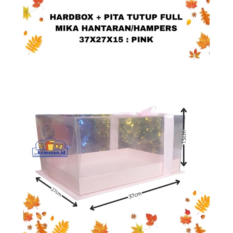 

HARDBOX + PITA TUTUP FULL MIKA HANTARAN /HAMPERS 37X27X15 : PINK