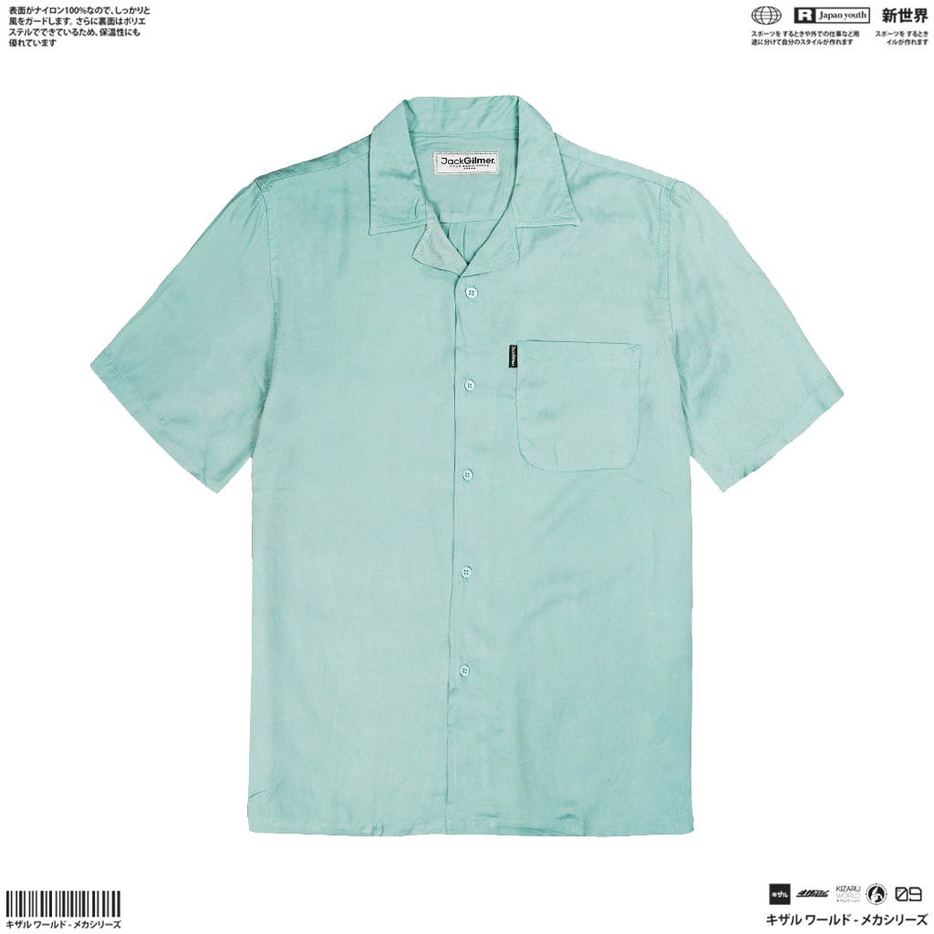 KIZARU X JACK GILMER Shirt Kemeja Lengan Pendek Bowling LIGHT BLUE